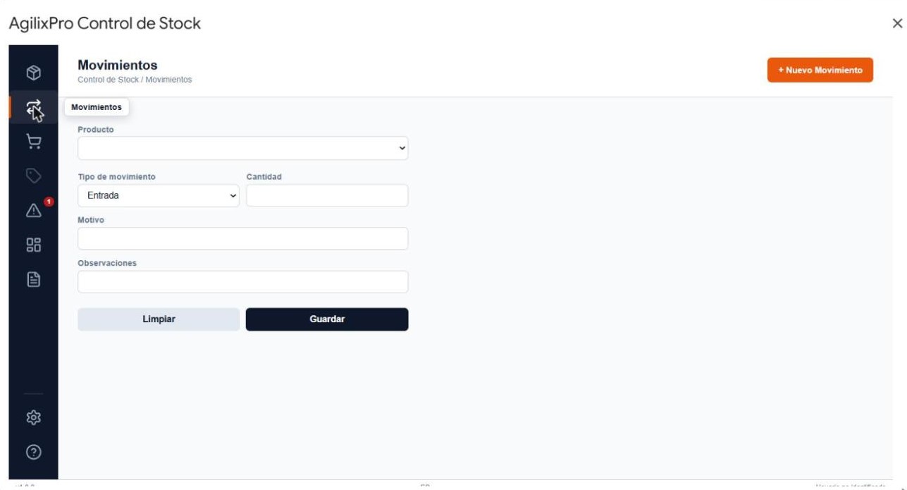 Registro de movimientos de entrada y salida